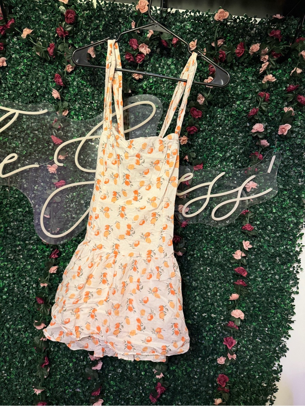 Altar'd State Cream Sundress with Orange Peach Print